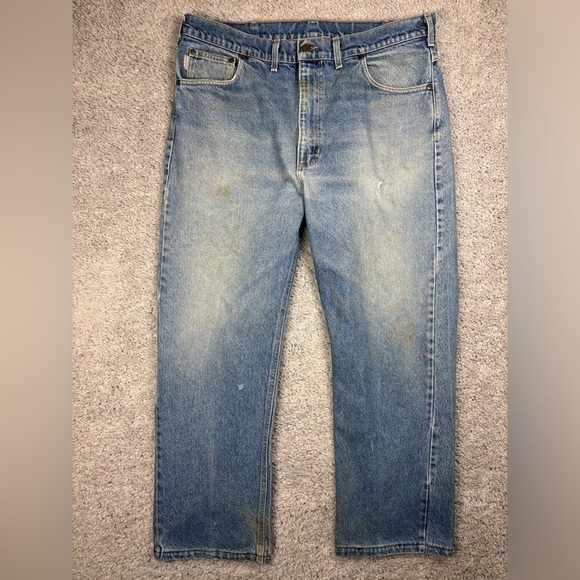 Carhartt Jeans Mens 38 Baggy Work Utility Outdoors Casual Streetwear Lived In - Picture 1 of 6